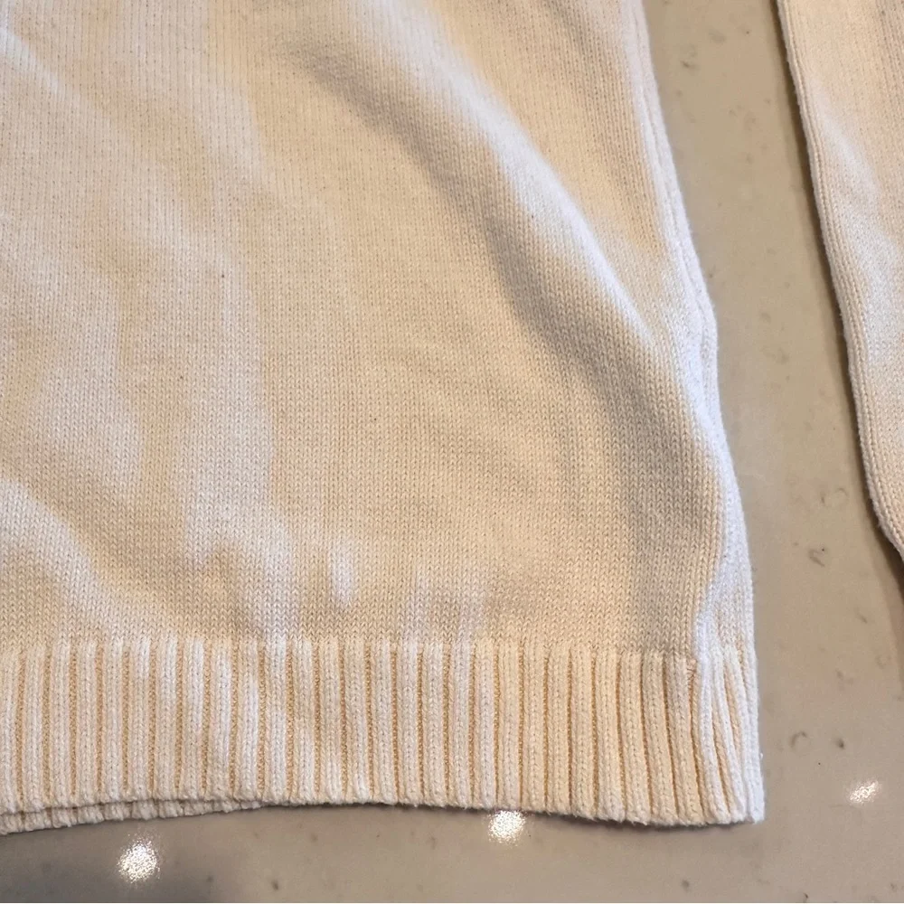 Charter Club V-Neck Ivory Sweater Petite Medium Like new!